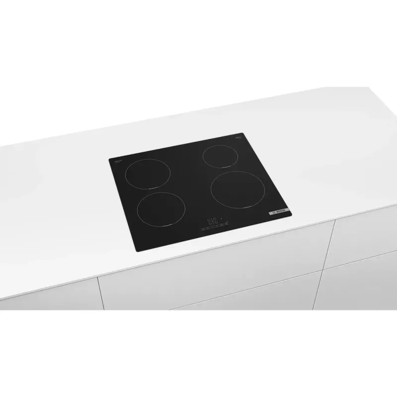 Induktionskochfeld Bosch Serie 4 PUE611BB5D, 4-Zonen rahmenlos, schwarz, 59,2×51 mm, Glaskeramik, Touch-Steuerung