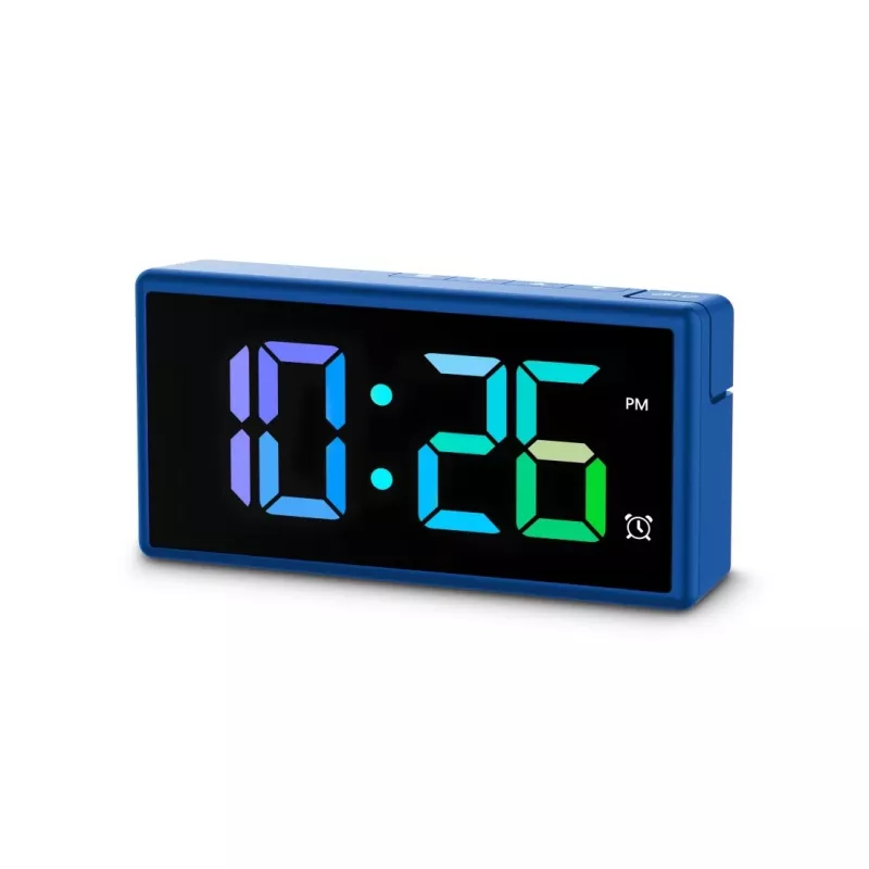 Digitaler Wecker Hama Ibiza Blau LCD Batterie USB 150x34x73mm