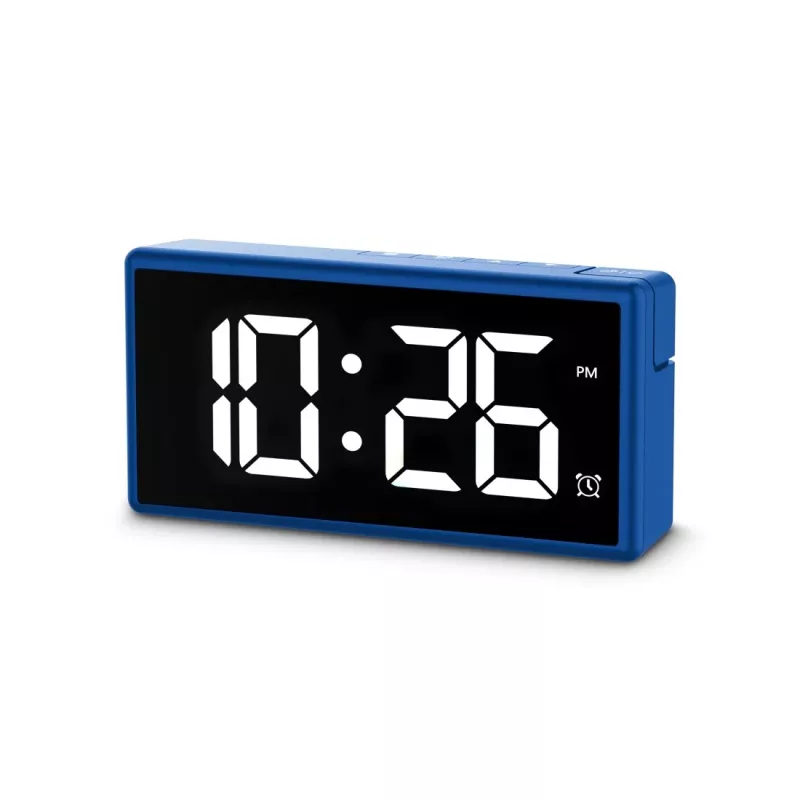 Digitaler Wecker Hama Ibiza Blau LCD Batterie USB 150x34x73mm