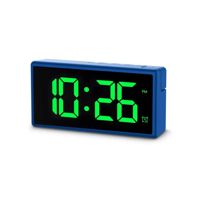 Digitaler Wecker Hama Ibiza Blau LCD Batterie USB 150x34x73mm