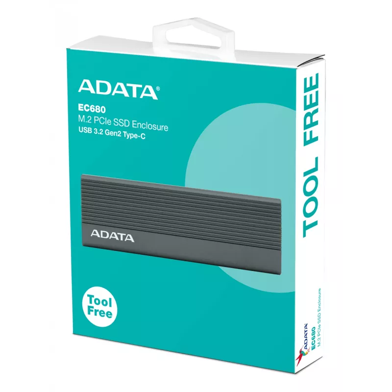 SSD-Gehäuse ADATA EC680 Grau M.2 USB Type-C PCIe