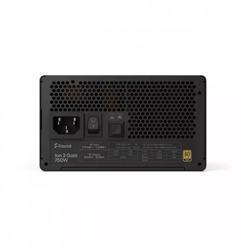 Netzteil fractal design FDE Ion 3 GOLD 750W 80+ GOLD Schwarz, modulares ATX, 750W Ausgangsleistung