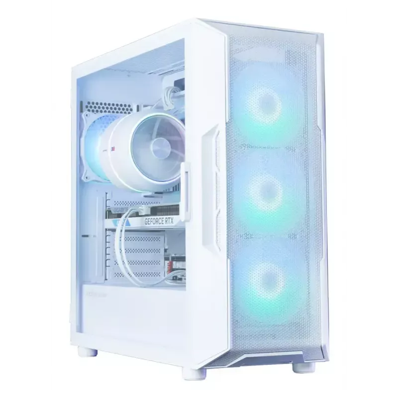 PC-Gehäuse ZALMAN i3 NEO ARGB V2 WHITE Midi Tower, gehärtetes Glas, 3x120 mm Frontlüfter, unterstützt ATX/Mini-ITX