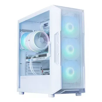 PC-Gehäuse ZALMAN i3 NEO ARGB V2 WHITE Midi Tower, gehärtetes Glas, 3x120 mm Frontlüfter, unterstützt ATX/Mini-ITX