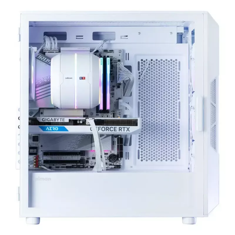 Computer-Gehäuse Zalman I3 NEO V2 WHITE Midi Tower, ATX/Mini-ITX, gehärtetes Glas, 3x120mm Frontlüfter, USB 3.2 Gen1