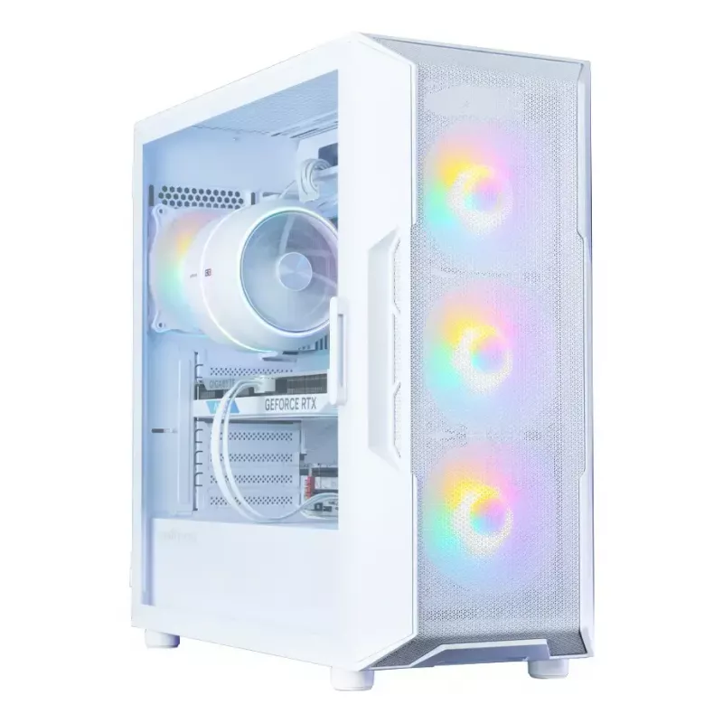 Computer-Gehäuse Zalman I3 NEO V2 WHITE Midi Tower, ATX/Mini-ITX, gehärtetes Glas, 3x120mm Frontlüfter, USB 3.2 Gen1