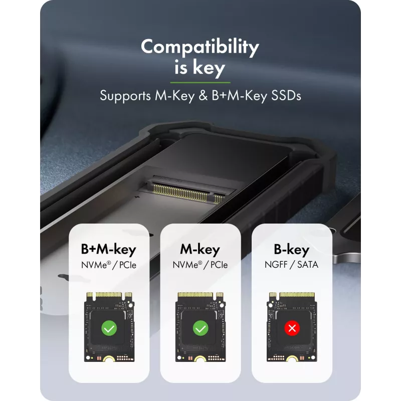 Zubehör: icybox IB-1827MCP-C31 M.2 NVMe und SATA Dual-Bay-Adapter