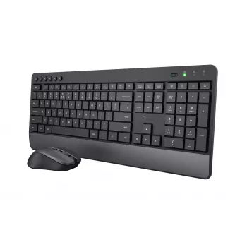 Trust Trezo Tastatur Maus inklusive Universal RF Wireless QWERTY US English Schwarz