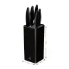 Küchenmesser-Set Smile SNS-6 – 6-teiliger schwarzer Block, 5 Messer mit antihaftbeschichteten schwarzen Klingen, Soft-Touch-Griffen aus schwarzem Kunststoff