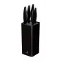 Küchenmesser-Set Smile SNS-6 – 6-teiliger schwarzer Block, 5 Messer mit antihaftbeschichteten schwarzen Klingen, Soft-Touch-Griffen aus schwarzem Kunststoff