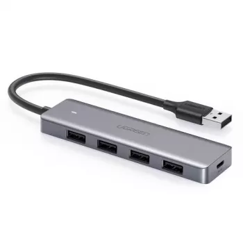 USB-Hub UGREEN 50985 (4× USB 3.2 Gen 1 Typ-A, 5 Gb/s, Silber)