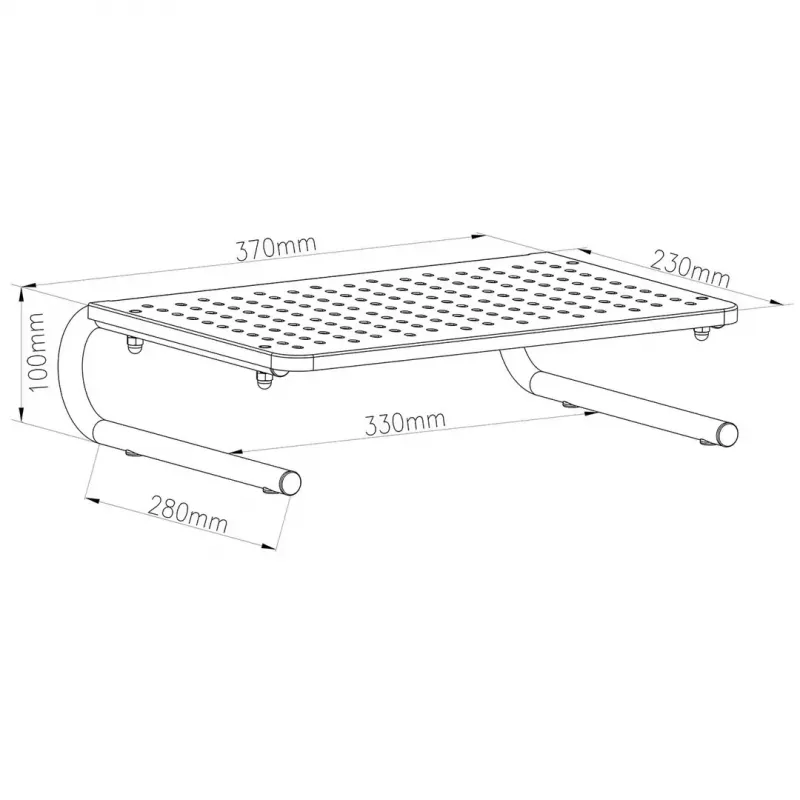 Laptop-Monitor-Ständer MACLEAN MC-948 für Bildschirme von 13 bis 32 Zoll, höhen- und neigungsverstellbar, schwarz, 370×235×100 mm, 20 kg Tragfähigkeit