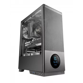TACENS Computergehäuse 2SAGITTA20 Midi Tower, gehärtetes Glas, ATX/Micro-ITX/Mini-ITX, 1x3,5 Zoll + 2x2,5 Zoll, LED, Lüfter vorinstalliert