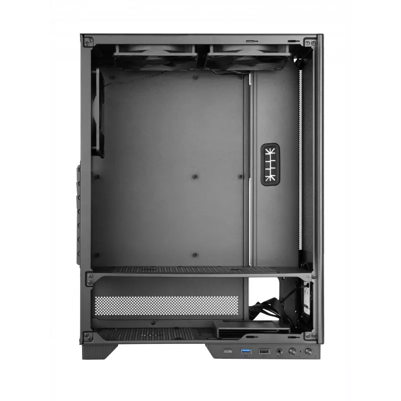 TACENS Computergehäuse 2SAGITTA20 Midi Tower, gehärtetes Glas, ATX/Micro-ITX/Mini-ITX, 1x3,5 Zoll + 2x2,5 Zoll, LED, Lüfter vorinstalliert