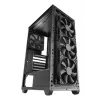 PC-Gehäuse TACENS Mars Gaming MC-PMAX Midi Tower — ATX/Micro-ATX/Mini-ITX, 3x120 mm vorne, 1x120 mm hinten, 2x3,5-Zoll- & 2x2,5-Zoll-Schächte, Schwarz