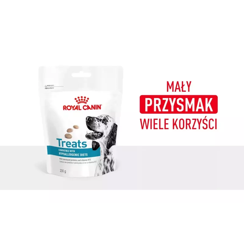 Hypoallergene Hundeleckerlis Royal Canin 230 g — Geflügel-Trainingssnacks, gluten- und zuckerfrei, für ausgewachsene Hunde