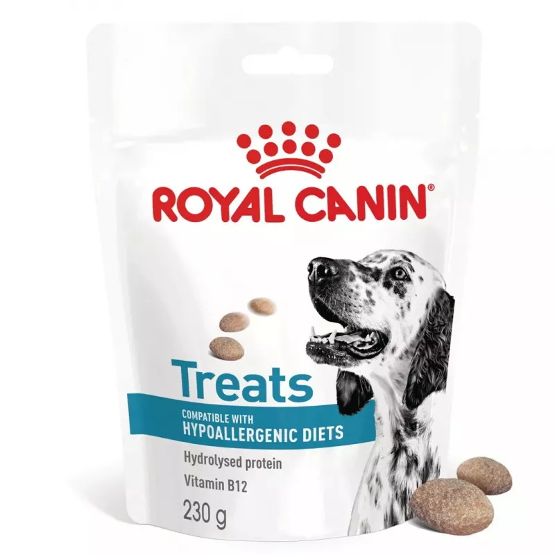Hypoallergene Hundeleckerlis Royal Canin 230 g — Geflügel-Trainingssnacks, gluten- und zuckerfrei, für ausgewachsene Hunde