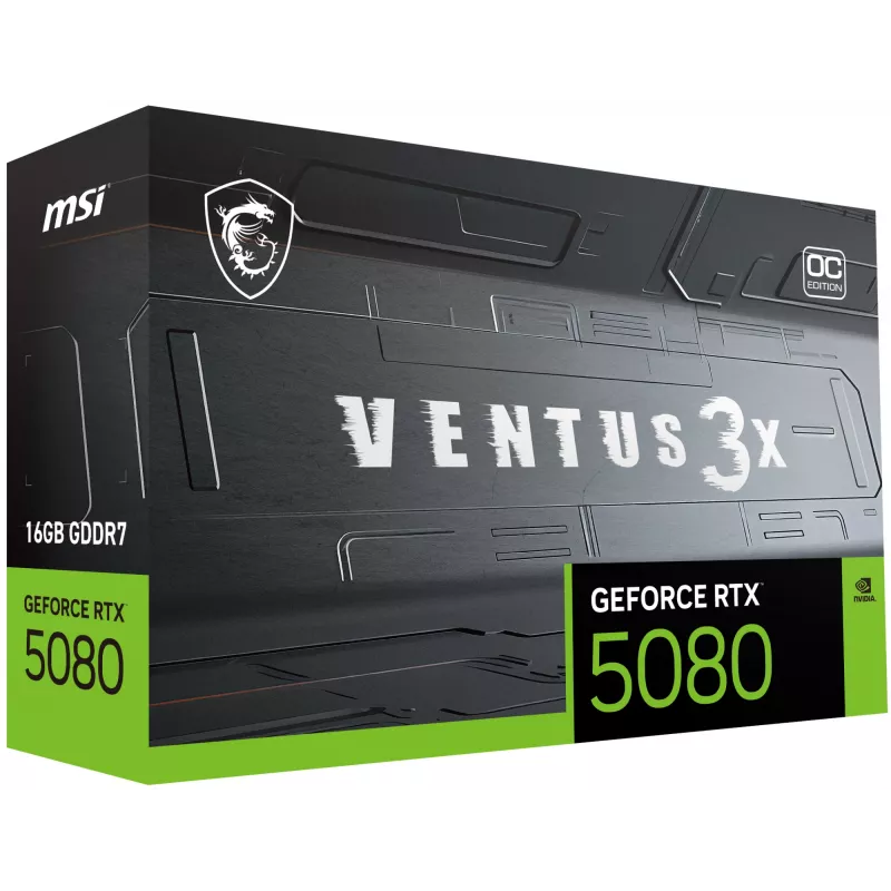 Grafikkarte MSI GeForce RTX 5080 16 GB GDDR7, PCIe 5.0, 256-bit, 303×121×49 mm, 360 W