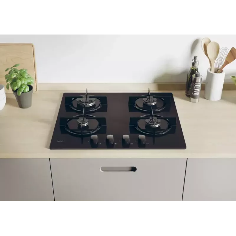 Candy CVW6BB Kochfeld Schwarz Einbau 59,5 cm Gas 4 Zone(n)