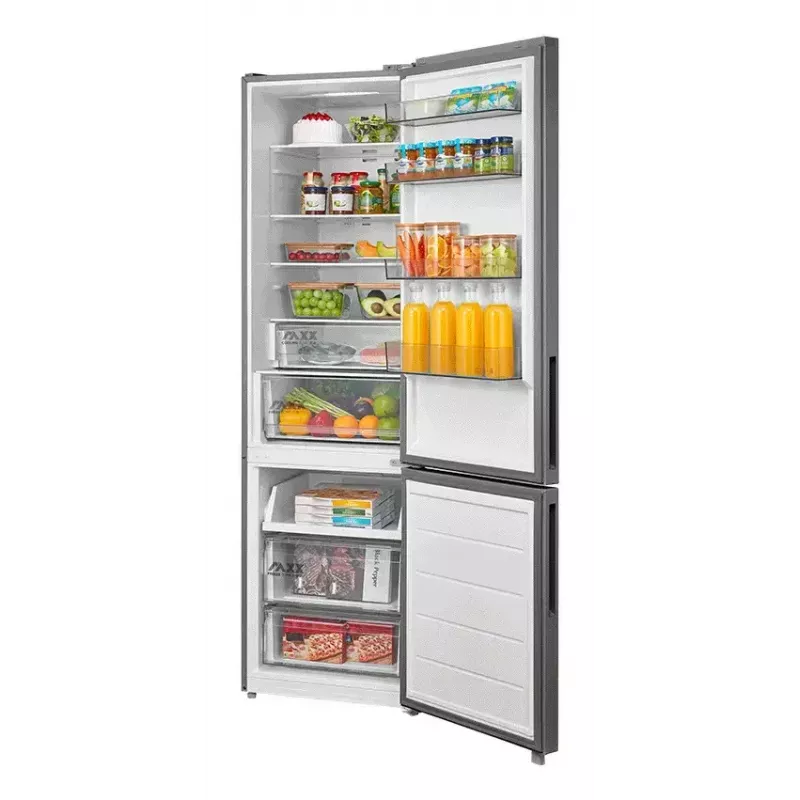 Freistehende Kühl-Gefrierkombination Midea MDRB600MME46, 443 L gesamt, 313 L Kühlschrank (No Frost), 130 L Gefrierschrank, Klasse E, Edelstahl