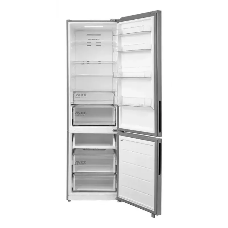 Freistehende Kühl-Gefrierkombination Midea MDRB600MME46, 443 L gesamt, 313 L Kühlschrank (No Frost), 130 L Gefrierschrank, Klasse E, Edelstahl