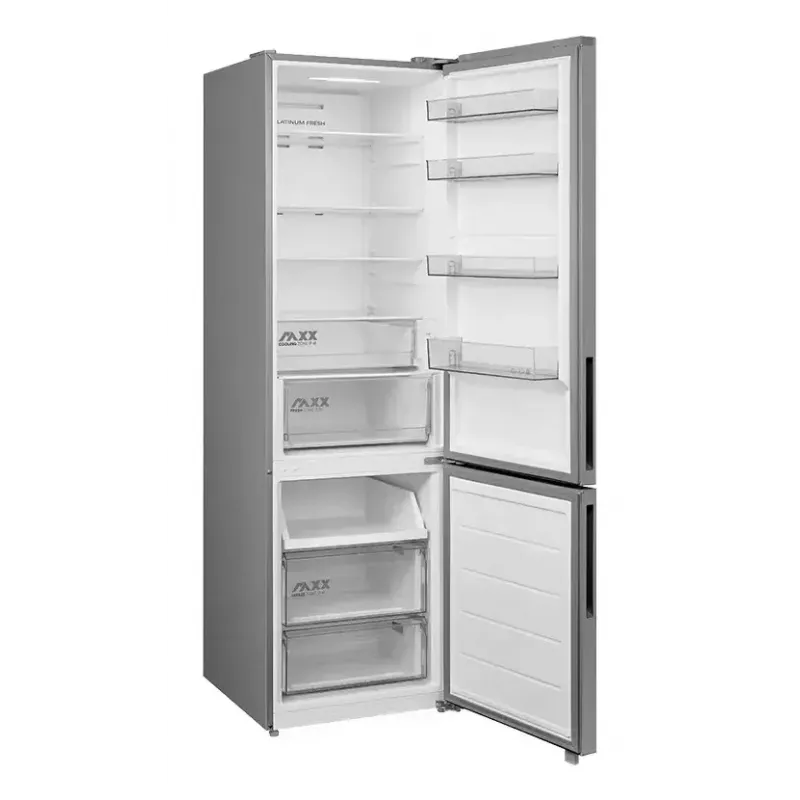 Freistehende Kühl-Gefrierkombination Midea MDRB600MME46, 443 L gesamt, 313 L Kühlschrank (No Frost), 130 L Gefrierschrank, Klasse E, Edelstahl