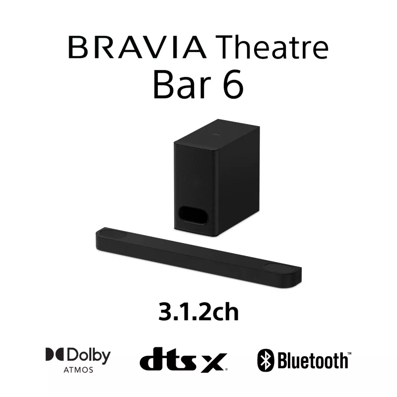 Soundbar Sony HT-B600 3.1.2 Kanäle 350 W mit kabellosem Subwoofer, schwarz