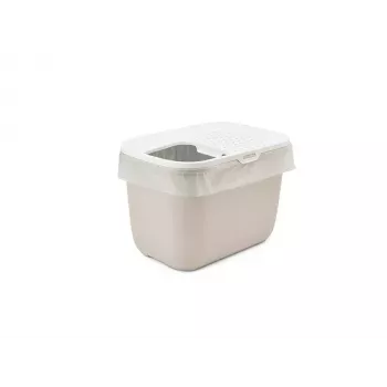 Katzentoilette mit Obereinstieg Savic Hop In, Kunststoff, beige/weiß, 585×390×395 mm