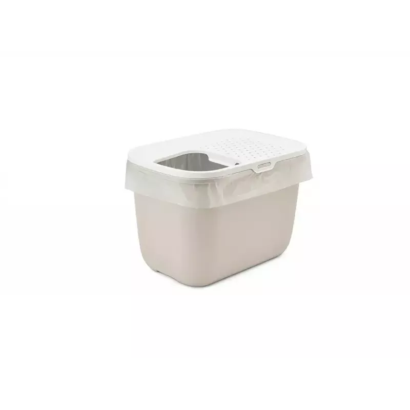 Katzentoilette mit Obereinstieg Savic Hop In, Kunststoff, beige/weiß, 585×390×395 mm