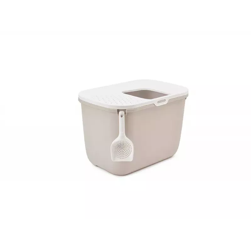 Katzentoilette mit Obereinstieg Savic Hop In, Kunststoff, beige/weiß, 585×390×395 mm