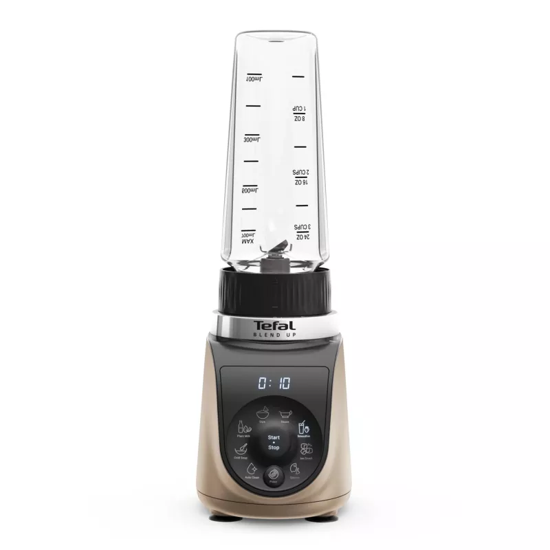 Tischmixer Tefal Blend Up BL190AF0 — 0,85-L-Schüssel, 1000 W, 6-flügeliger Powelix, Impuls, Eiscrush (Transparent/Schwarz/Beige)