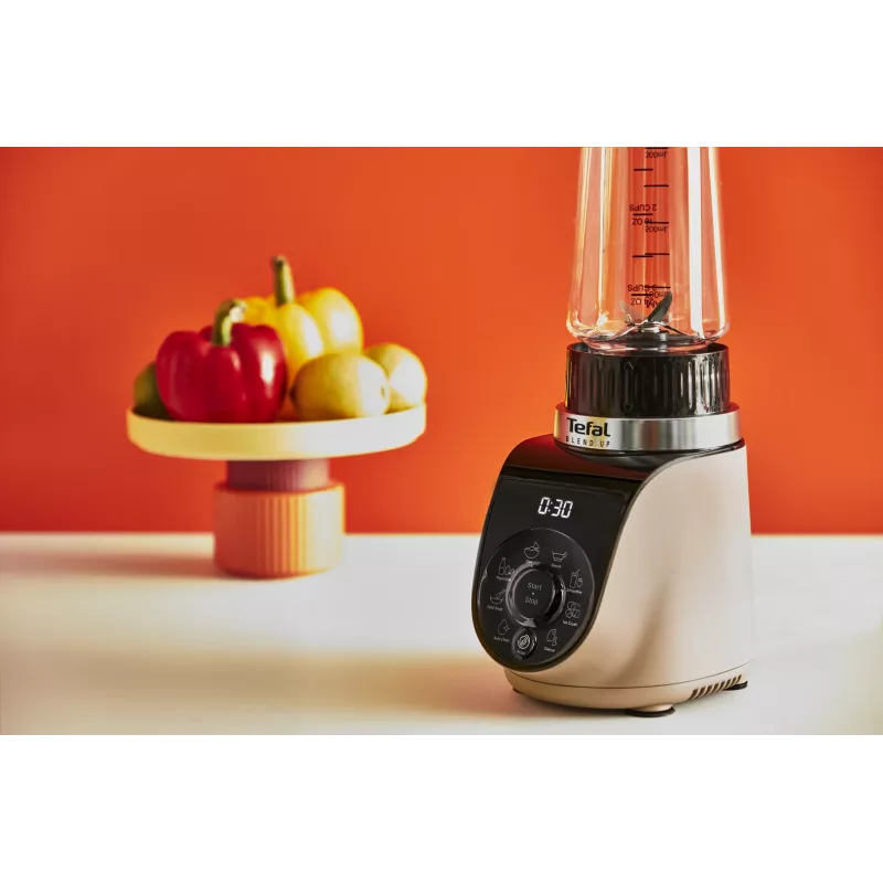 Tischmixer Tefal Blend Up BL190AF0 — 0,85-L-Schüssel, 1000 W, 6-flügeliger Powelix, Impuls, Eiscrush (Transparent/Schwarz/Beige)