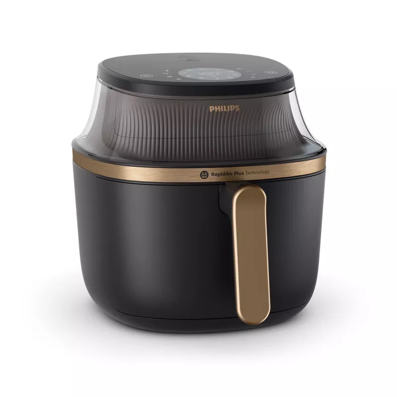 Heißluftfritteuse Philips 3000 Series NA342/00 — 7,2 L, 2000 W, 16 Programme, Touch-Bedienung, Schwarz Gold