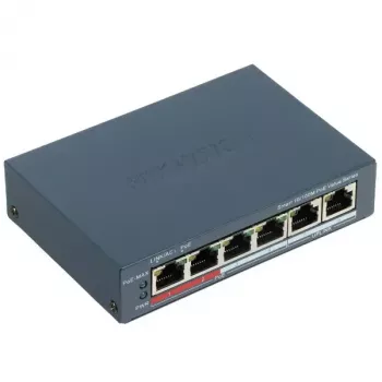 Netzwerk-Switch Hikvision DS-3E1106P-EI — 6-Port-PoE-Ethernet-Switch, unmanaged, 10/100 Mbit/s