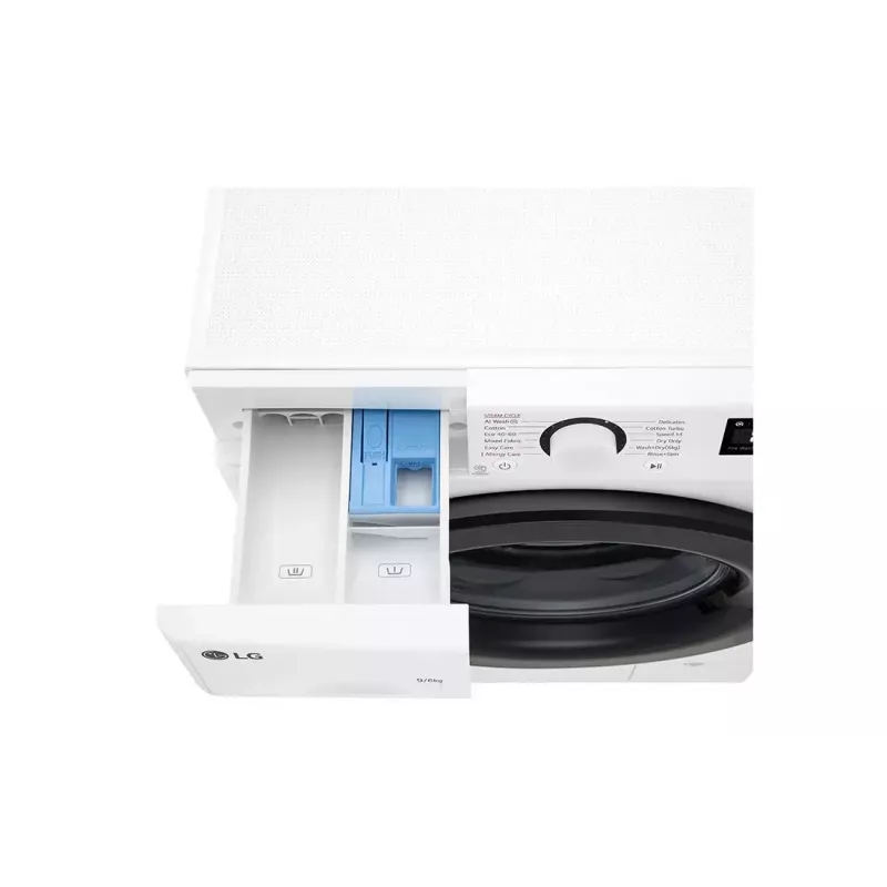 LG F4DR509SBW Waschtrockner Freistehend Frontlader Schwarz, Weiß