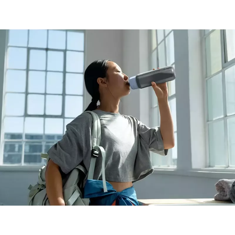 Filterflasche BRITA Active 600 ml Pastellblau mit 2 MicroDisc-Filtern, Kunststoff, BPA-frei, 233 mm