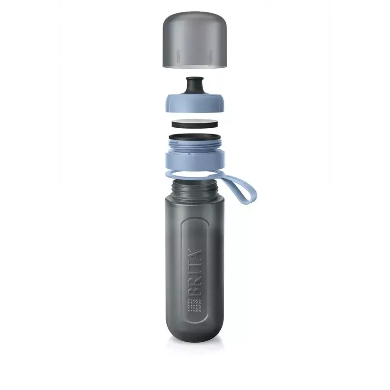 Filterflasche BRITA Active 600 ml Pastellblau mit 2 MicroDisc-Filtern, Kunststoff, BPA-frei, 233 mm
