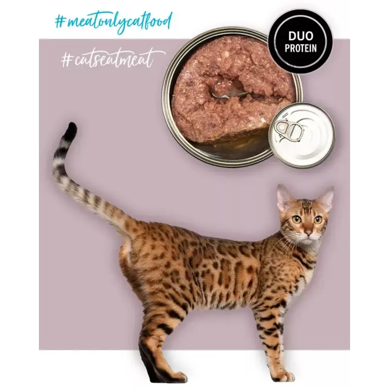 Feuchtes Katzenfutter 3coty Truthahn mit Gans 80 g — vollständige Dosenmahlzeit, 19% Protein, 13% Fett, 64,7% Feuchtigkeit