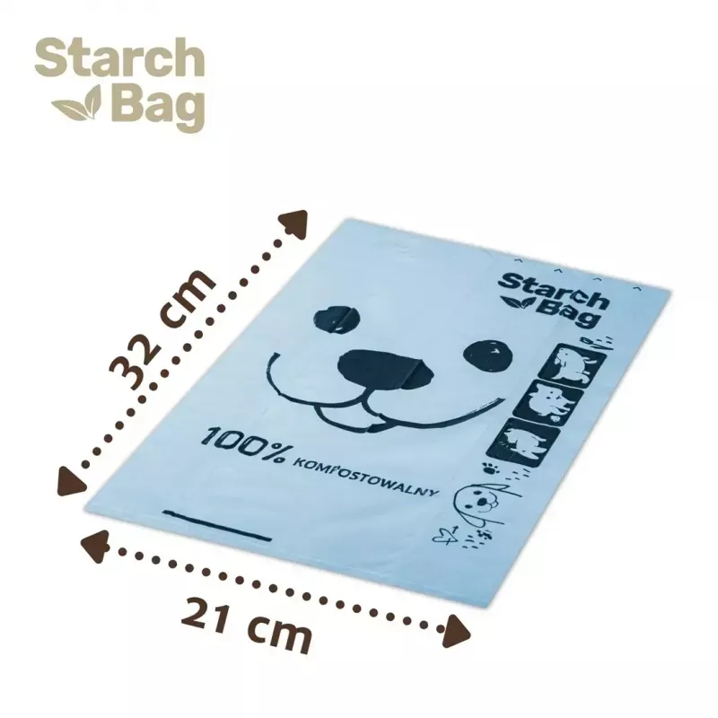 Kotbeutel Starch Bag STARCHBAG BIO schwarz 8×15 Stk. kompostierbare Pflanzenfaserbeutel für Katzenabfälle