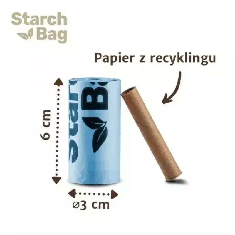 Kotbeutel Starch Bag STARCHBAG BIO schwarz 8×15 Stk. kompostierbare Pflanzenfaserbeutel für Katzenabfälle