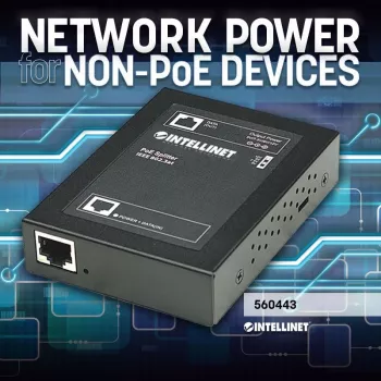 Intellinet Power over Ethernet (PoE+) Splitter, IEEE802.3at, 5, 7.5, 9 oder 12 V DC Ausgangsspannung