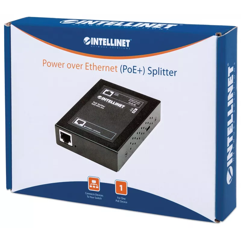 Intellinet Power over Ethernet (PoE+) Splitter, IEEE802.3at, 5, 7.5, 9 oder 12 V DC Ausgangsspannung