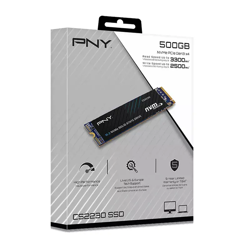 SSD-Laufwerk PNY 500 GB M.2 2280 PCI-E x4 Gen3 NVMe M280CS2230-500-RB
