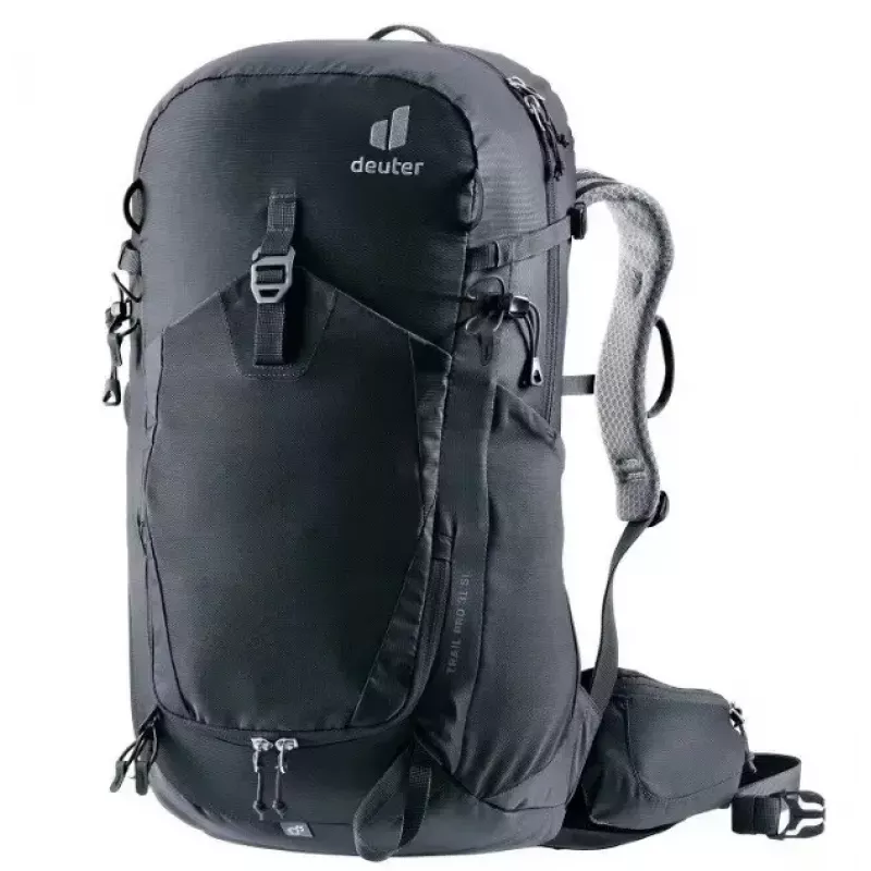 Rucksack DEUTER Trail PRO 31 SL Damen – 31 L, leicht, strapazierfähig, Damenpassform, schwarz
