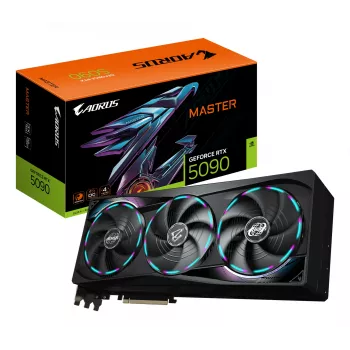 GIGABYTE AORUS GeForce RTX 5090 MASTER 32G Grafikkarte - 32 GB GDDR7, 512 Bit, PCI-E 5.0, 2655 MHz Kerntakt, 3x DP 2.1a, 1x HDMI 2.1b, GV-N5090AORUS M-32GD