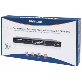 Managed Switch Intellinet 16-Port Gigabit Ethernet PoE+