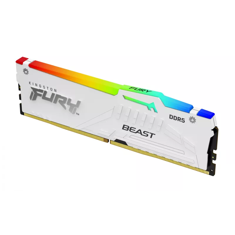 Kingston Technology FURY Beast 32GB 5600MT/s DDR5 CL40 DIMM (Kit mit 2) Weiß RGB XMP