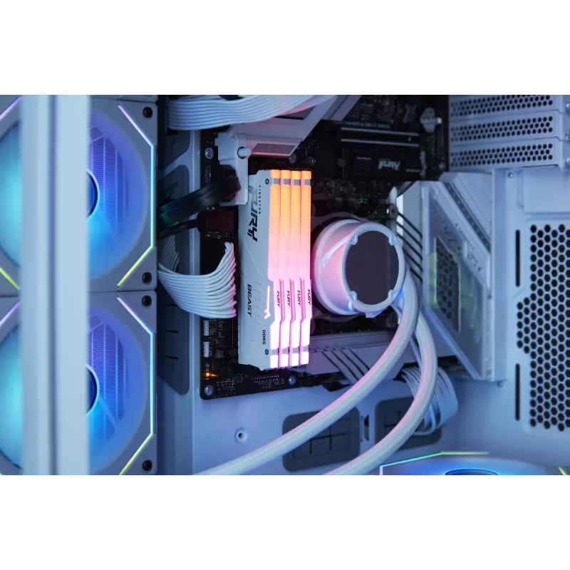 Kingston Technology FURY Beast 32GB 5600MT/s DDR5 CL40 DIMM (Kit mit 2) Weiß RGB XMP