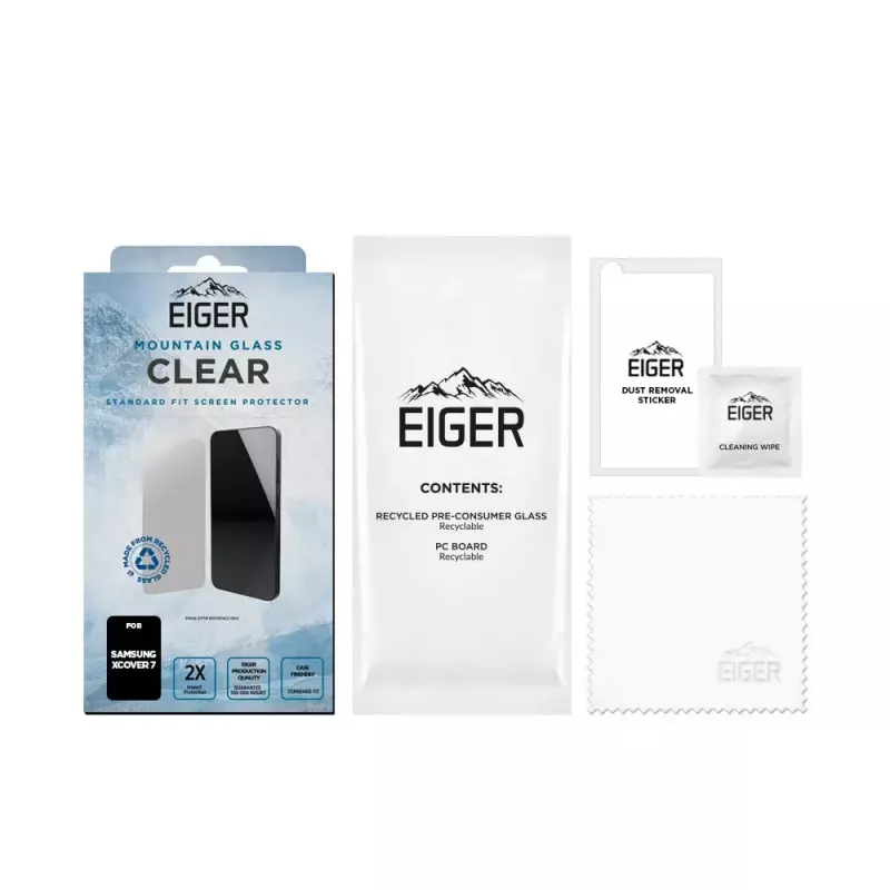 Displayschutz EIGER EGSP00958 Samsung Galaxy Xcover7 Gehärtetes Glas Bruchsicher Kratzfest Stoßfest