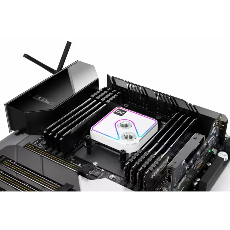 Water block Alphacool Core 1 Aurora Brass Copper Nickel Transparent White 72mm